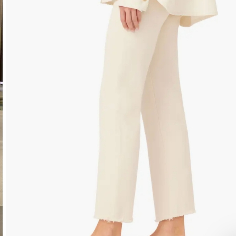 DL1961 Frayed High Waist Ankle Straight Leg Jeans